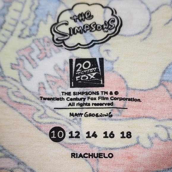 The Simpsons Graphic Print T Shirt Kids Size 10 Bright Wild Fun Pop Culture - Picture 3 of 5